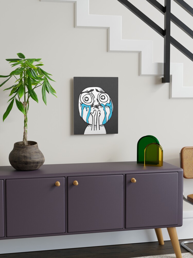 Troll Face Cuteness Overload crying emo tears Internet memes reaction face  HD HIGH QUALITY ONLINE STORE | Photographic Print