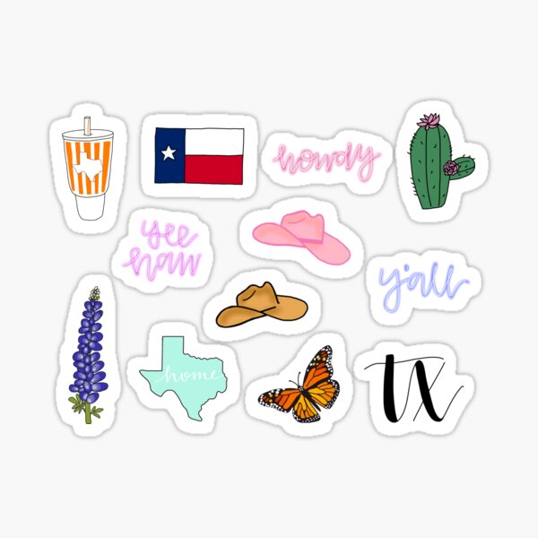 Texas theme sticker set pack Sticker