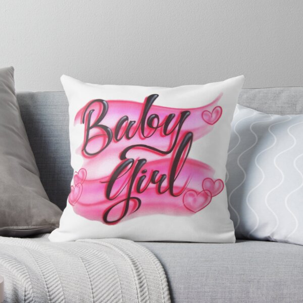 baby girl airbrush  Throw Pillow