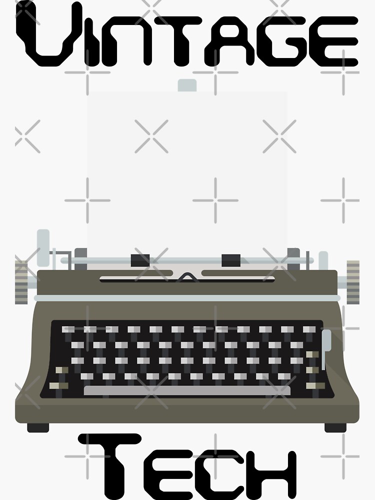 "Vintage Tech Typewriter Old Retro Technology" Sticker for Sale by