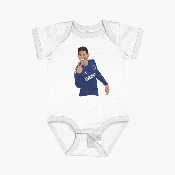 Aperçu de l'œuvre Everton James Rodriguez Goal Celebration 2 doigts vers le haut créée et vendue par PiscesVibes.