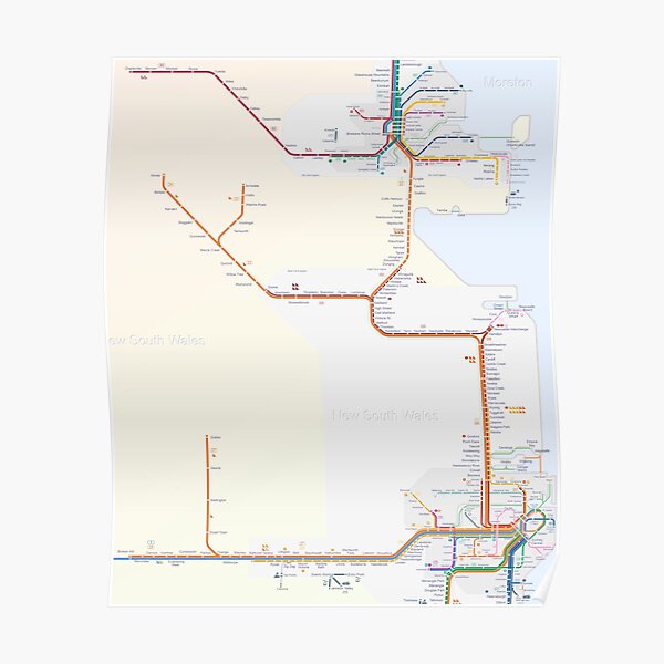 Rail Map of Northern NSW Poster