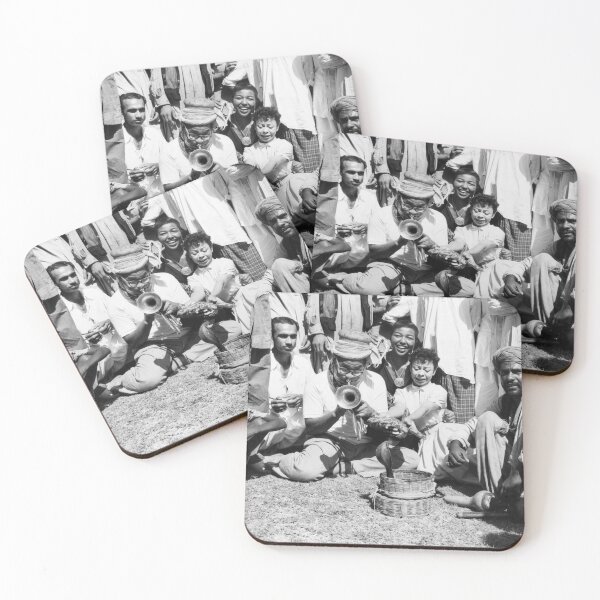 Item preview, Black and White Photo of Dizzy Gillespie Charming a Cobra in Eqypt designed and sold by Young's Print Shop.