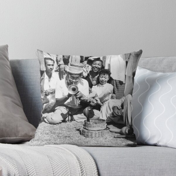 Item preview, Black and White Photo of Dizzy Gillespie Charming a Cobra in Eqypt designed and sold by Young's Print Shop.