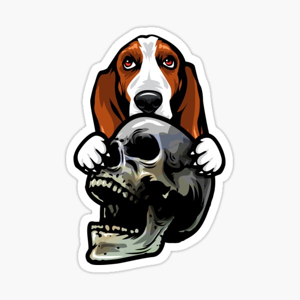 "Basset Hound Skull" Sticker for Sale by ferdzjing2 Redbubble