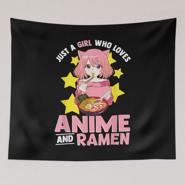 Item preview, Just A Girl Who Loves Anime and Ramen Bowl Japanese Noodles  designed and sold by LunaDoves.