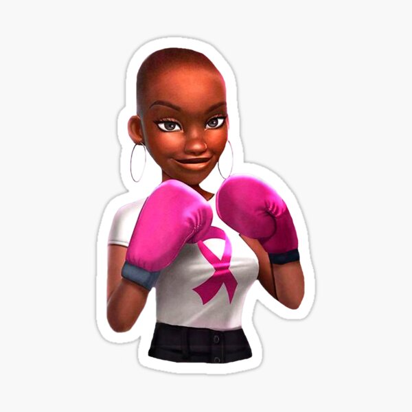 "Breast Cancer Girl Boxing Warrior Breast Cancer" Sticker for Sale by