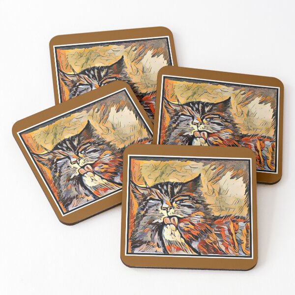 Item preview, Cat Washing Brown designed and sold by PaniaBrown.
