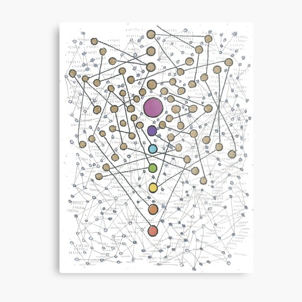 Chakra Web Rainbow Metal Print