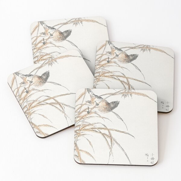 Item preview, japanese grey bunting and rise plant illustration 42476323105 designed and sold by Bird-Lore.