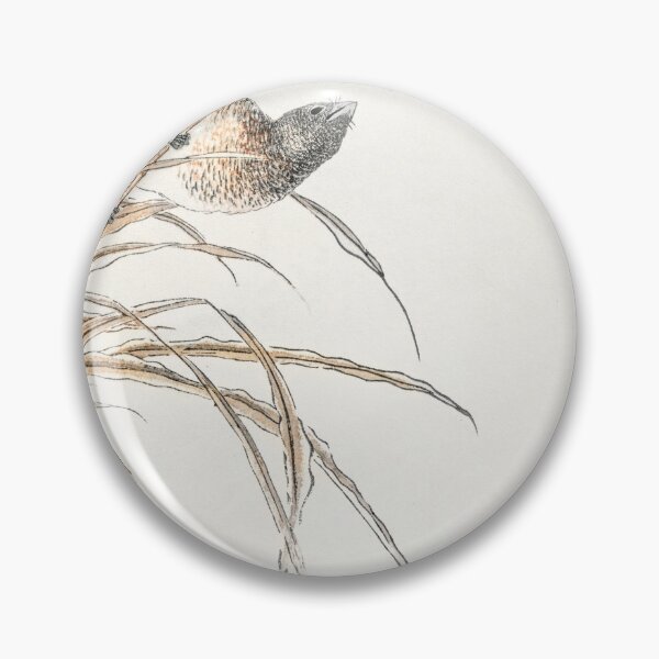 Item preview, japanese grey bunting and rise plant illustration 42476323105 designed and sold by Bird-Lore.
