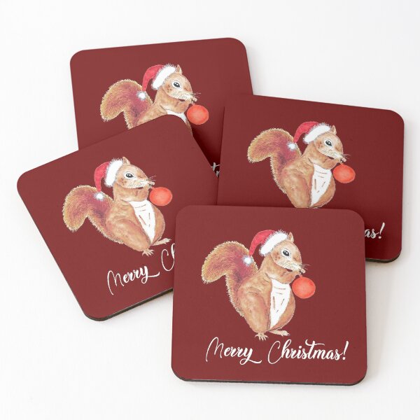 Item preview, Christmas squirrel saying merry christmas designed and sold by latiendadearyam.