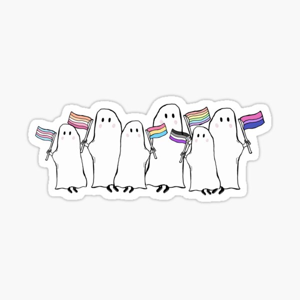 little gay ghost family Sticker