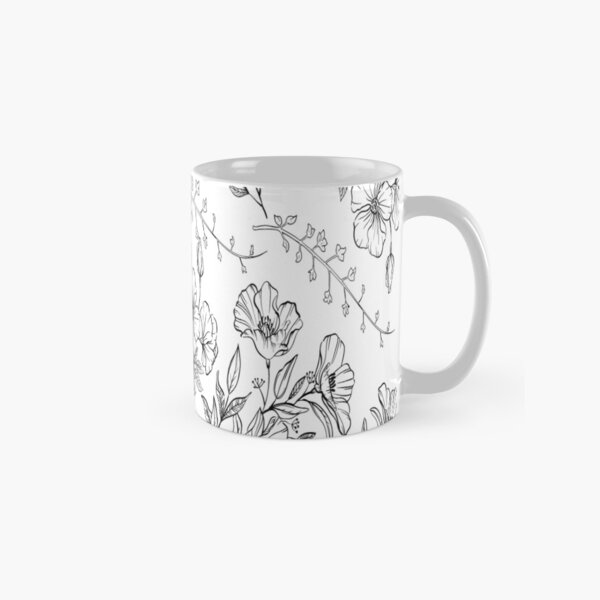 Item preview, Aesthetic Black on White Floral Pattern designed and sold by collazodesigns.