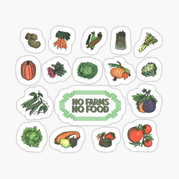 Item preview, No Farmers No Food Sticker Pack - Cute Veggie Sticker Sheet designed and sold by elevens.