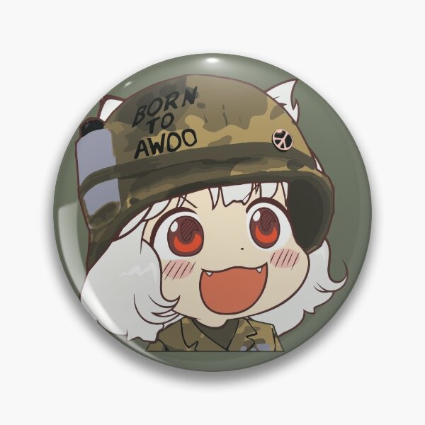 Awoo Anime girl big smile Army Military Born to Awoo with Peace Symbol HD HIGH QUALITY ONLINE STORE Pin
