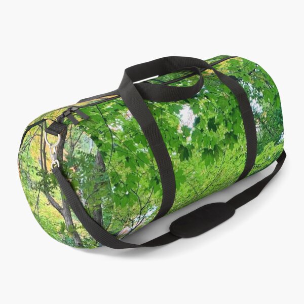Lush green woods with an accent of autumn Duffle Bag