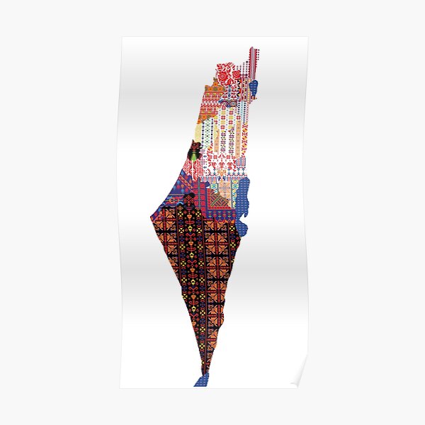 "Embroidered Map Of Palestine " Poster For Sale By Maya-amer | Redbubble