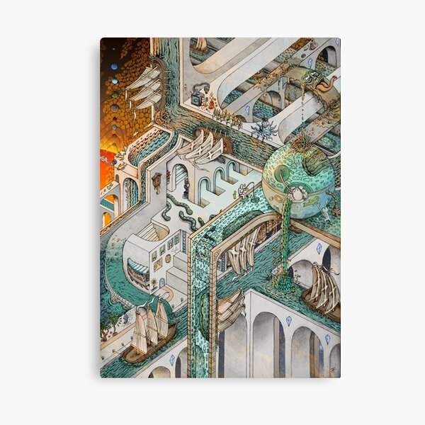 Fishing for Escher Canvas Print
