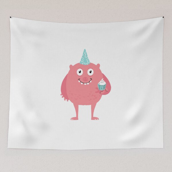 Item preview, Miss Toothy Cupcake Lover Pink Monster designed and sold by wildflowerperks.