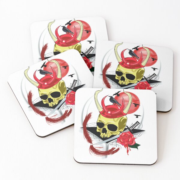 Item preview, Bloody samurai skull designed and sold by Pethdesign95.