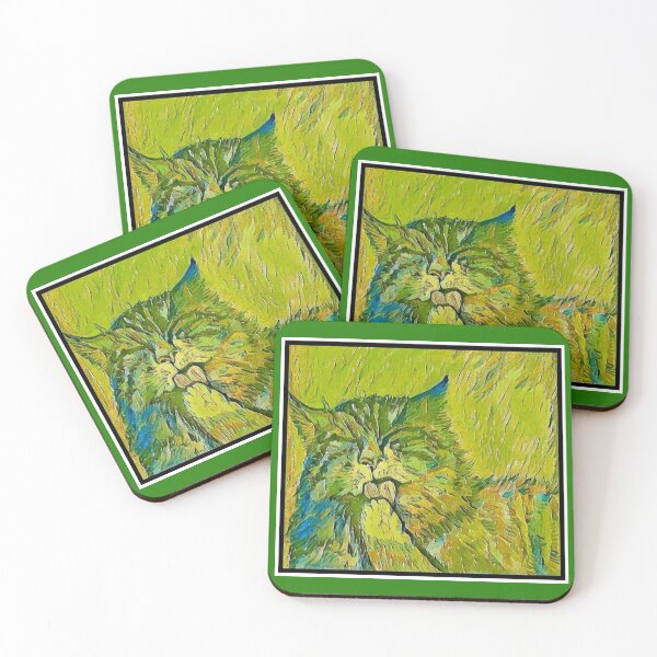 Item preview, Cat Washing Green designed and sold by PaniaBrown.