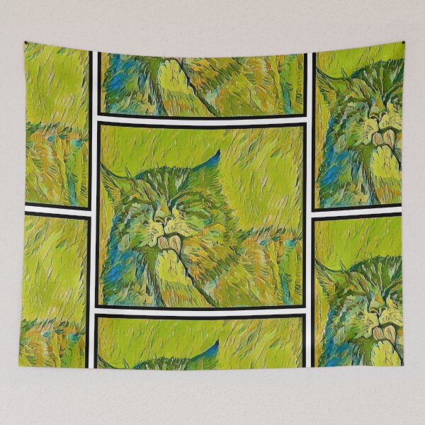 Item preview, Cat Washing Green designed and sold by PaniaBrown.