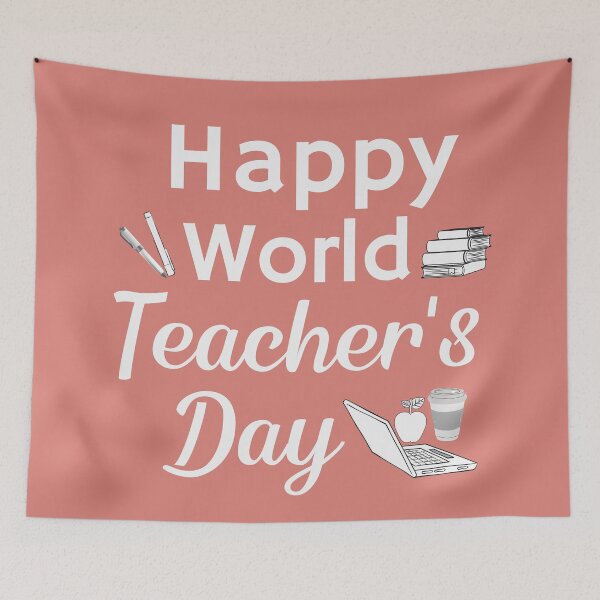 Item preview, Happy World Teacher Day designed and sold by cation-studio.