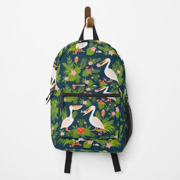 Item preview, Decorative seamless pattern with pelicans, tropical flowers and leaves. designed and sold by Skaska.