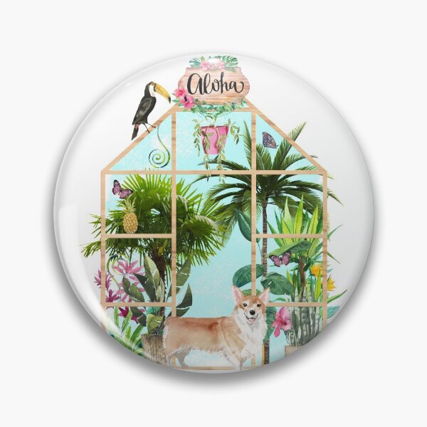 Item preview, Tropical Summerhouse - Corgi designed and sold by Amanda-Lakey.