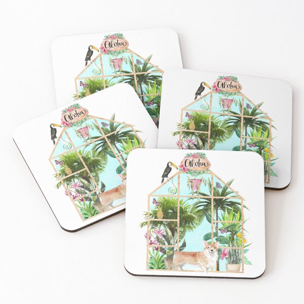 Item preview, Tropical Summerhouse - Corgi designed and sold by Amanda-Lakey.