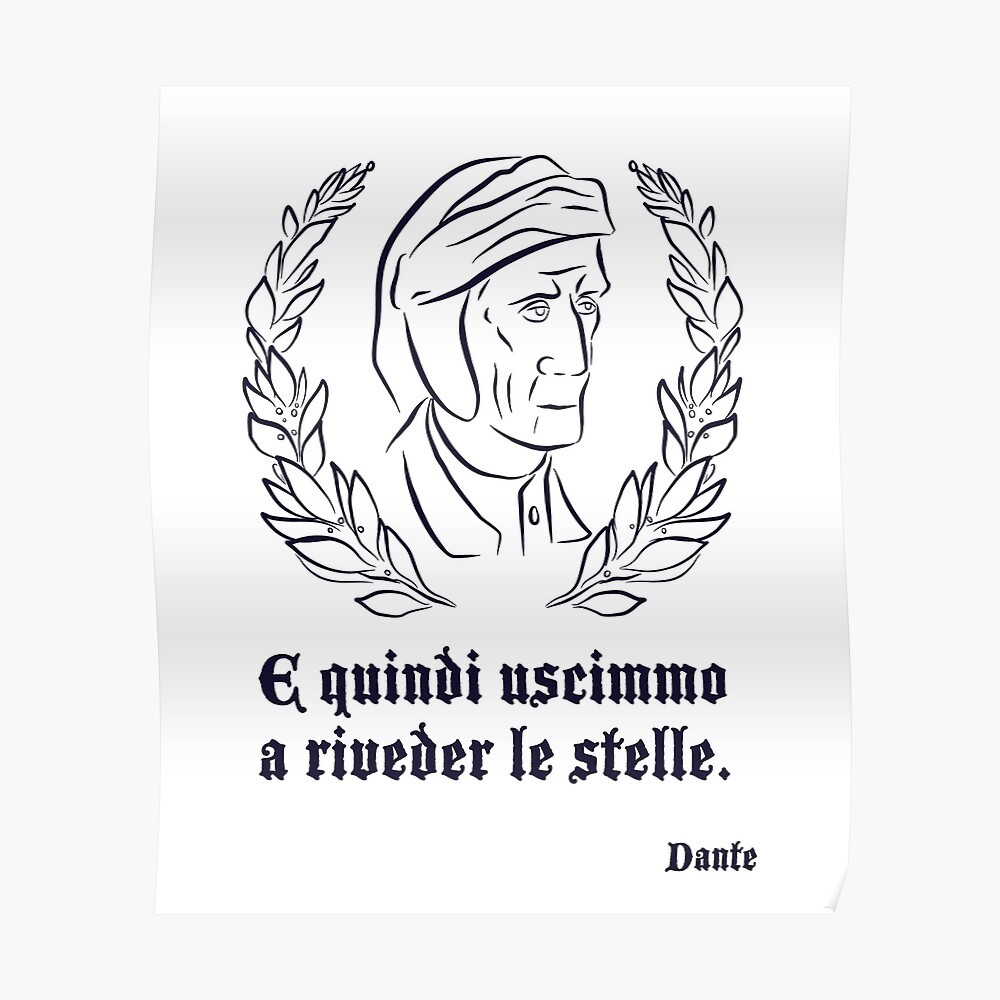 Sticker Citation De Dante Alighieri La Divine Comedie Inferno Canto 34 Par Brodyquixote Redbubble