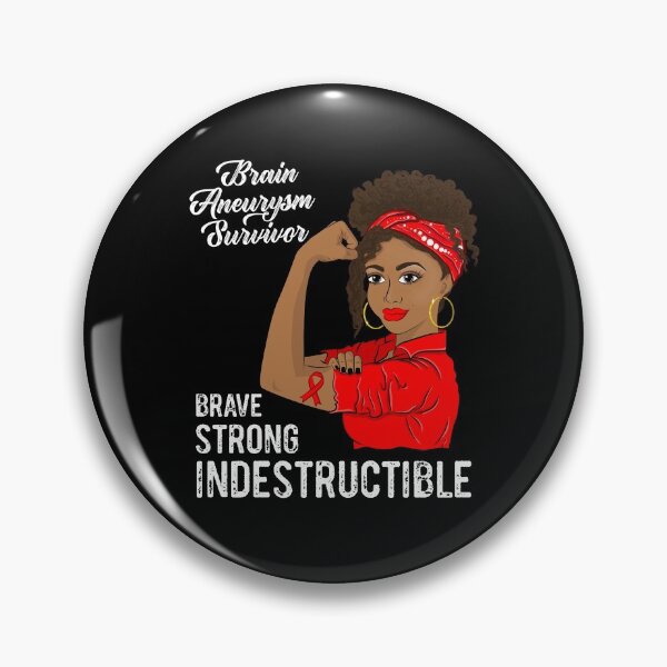 Item preview, Brain Aneurysm Survivor Indestructible Black Girl Awareness designed and sold by ZNOVANNA.