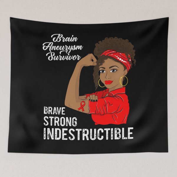 Item preview, Brain Aneurysm Survivor Indestructible Black Girl Awareness designed and sold by ZNOVANNA.