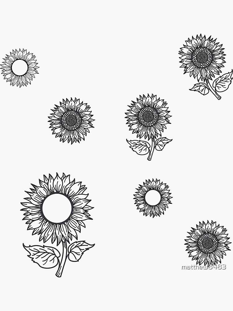 "Sunflower Sticker Pack" Sticker by matthew8483 Redbubble