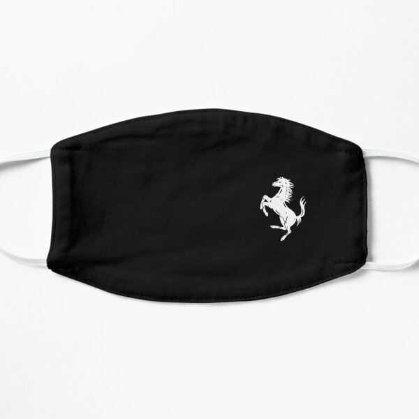 Ferrari small logo horse white Mask
