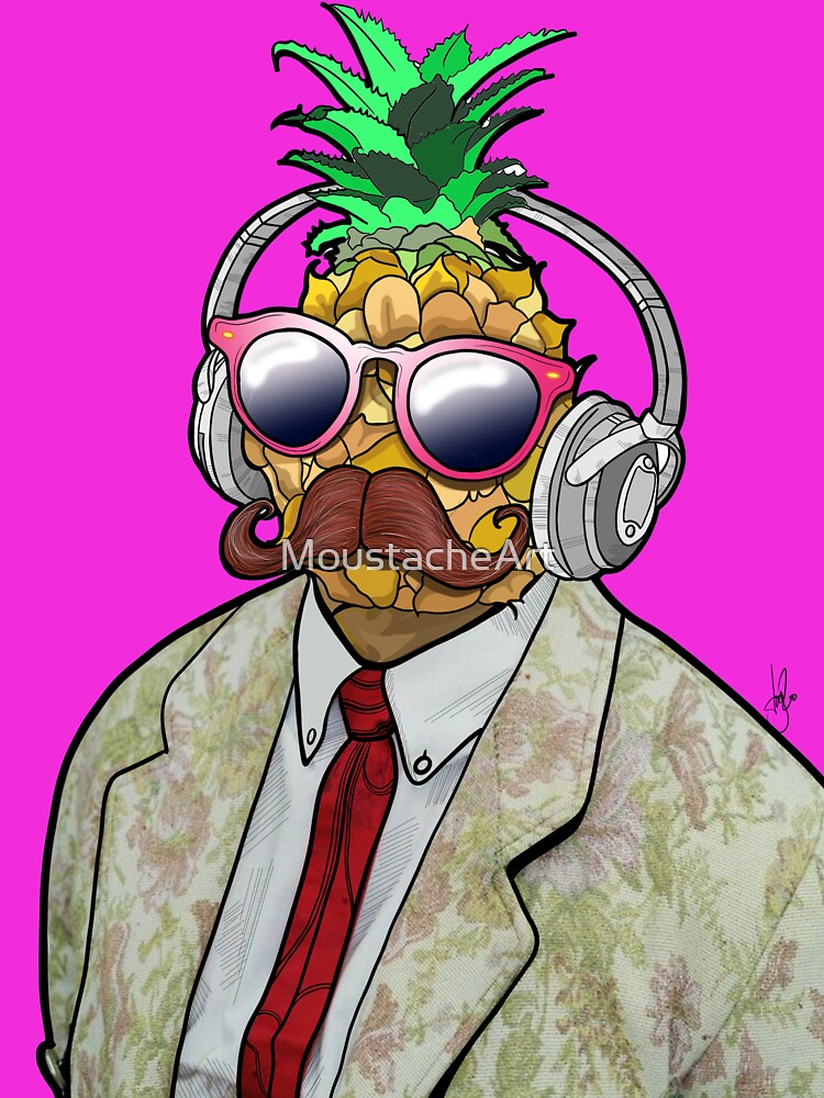 "Pineapple head" Sticker for Sale by MoustacheArt Redbubble