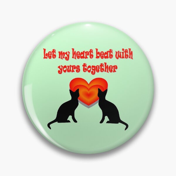 Item preview, Let my heart beat with yours together, a pair of cats designed and sold by helenkaiy.