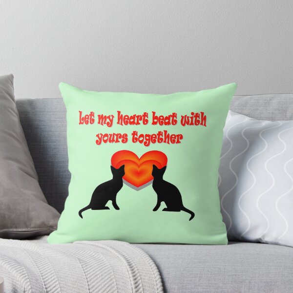 Item preview, Let my heart beat with yours together, a pair of cats designed and sold by helenkaiy.