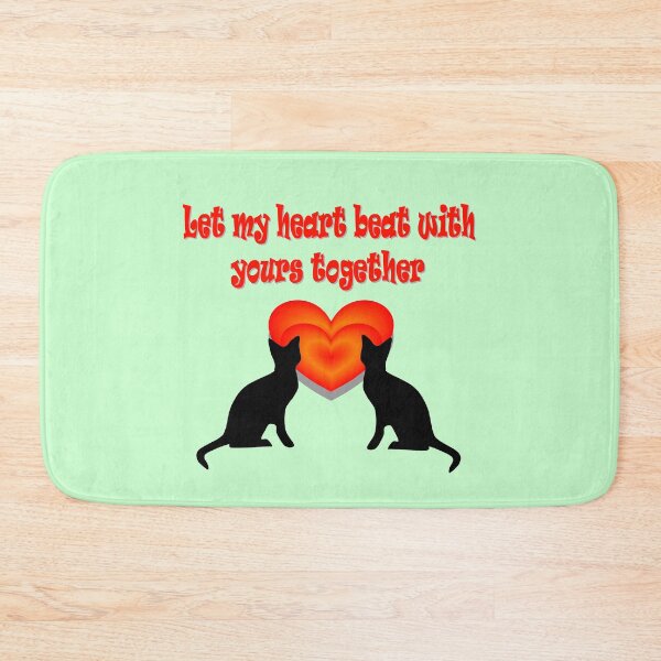 Item preview, Let my heart beat with yours together, a pair of cats designed and sold by helenkaiy.