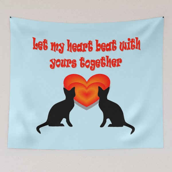 Item preview, Let my heart beat with yours together, a pair of cats designed and sold by helenkaiy.