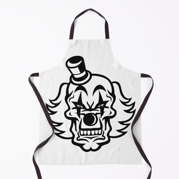 Item preview, Head of Scary and Evil Whiteface Clown Skull Front View Mascot Black and White designed and sold by patrimonio.