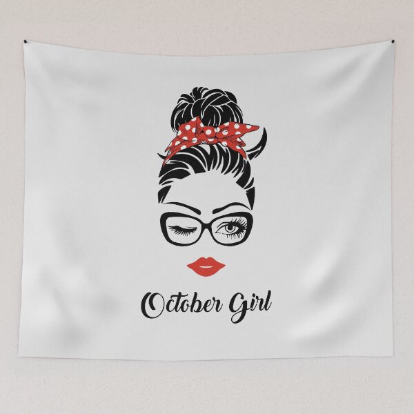 Item preview, October Girl Woman Face Wink Eyes Lady Face Birthday Gift designed and sold by CreativeGift.