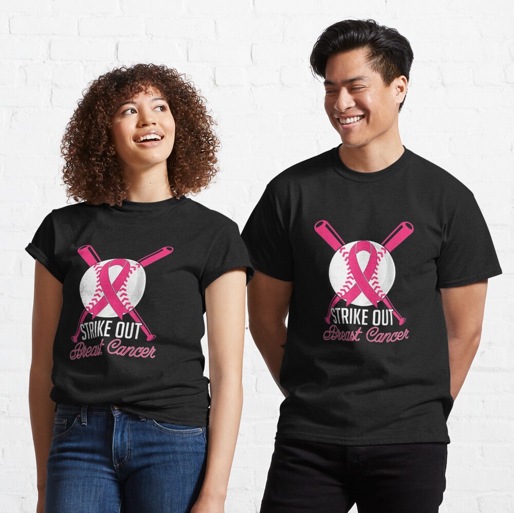 Strike Out Breast Cancer T Shirt Pink Ribbon & Baseball-Colonhue