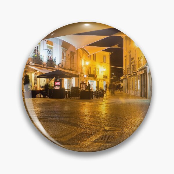 Item preview, Charming Faro Algarve Portugal - Nighttime Shopping Street with a Cool Pentagon Calcada Pattern designed and sold by Georgia Mizuleva.