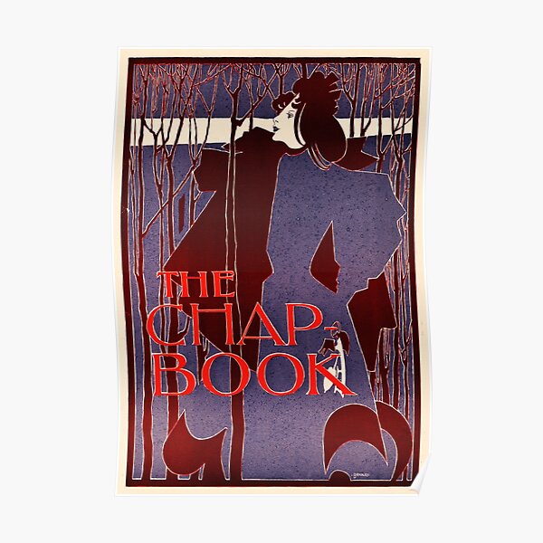 THE CHAP-BOOK August 1894 Blue Lady American Magazine Cover by William Henry Bradley Poster