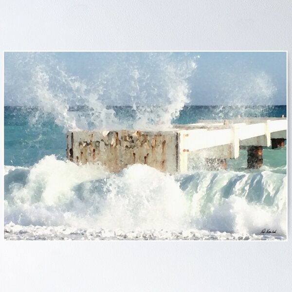 Item preview, breaking waves at a landing stage designed and sold by Peter Kraaibeek.