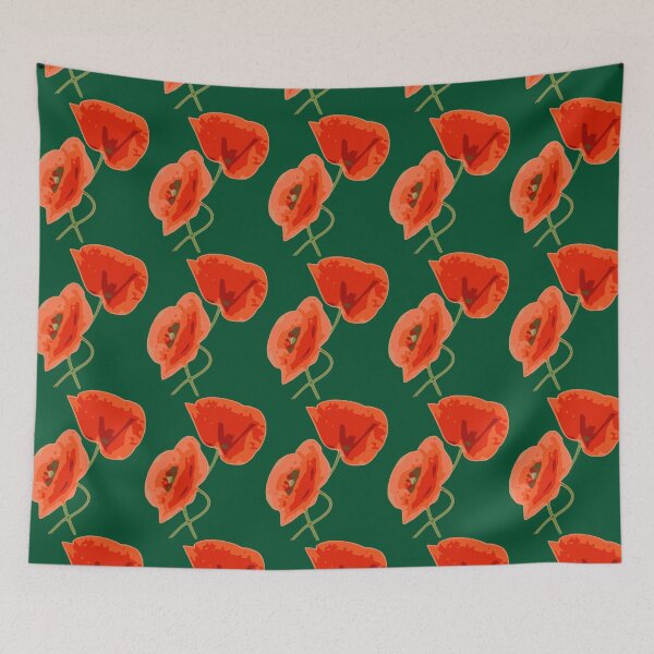 Item preview, Minimalist Remembrance Day red green poppy watercolor palette dainty edition designed and sold by Deegital18.