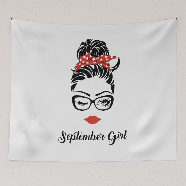 Item preview, September Girl Woman Face Wink Eyes Lady Face Birthday Gift designed and sold by CreativeGift.