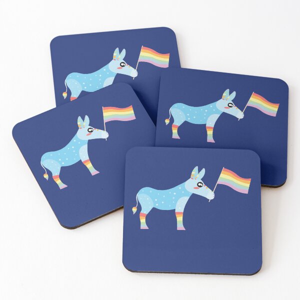 Item preview, Rainbow LGBTQIA pride  Cute sparkly Pastel Rainbow Donkey  designed and sold by twicetrader.